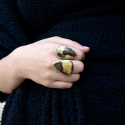 septarian gemstone silver ring
