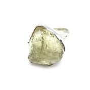 raw lemon quartz sterling silver ring