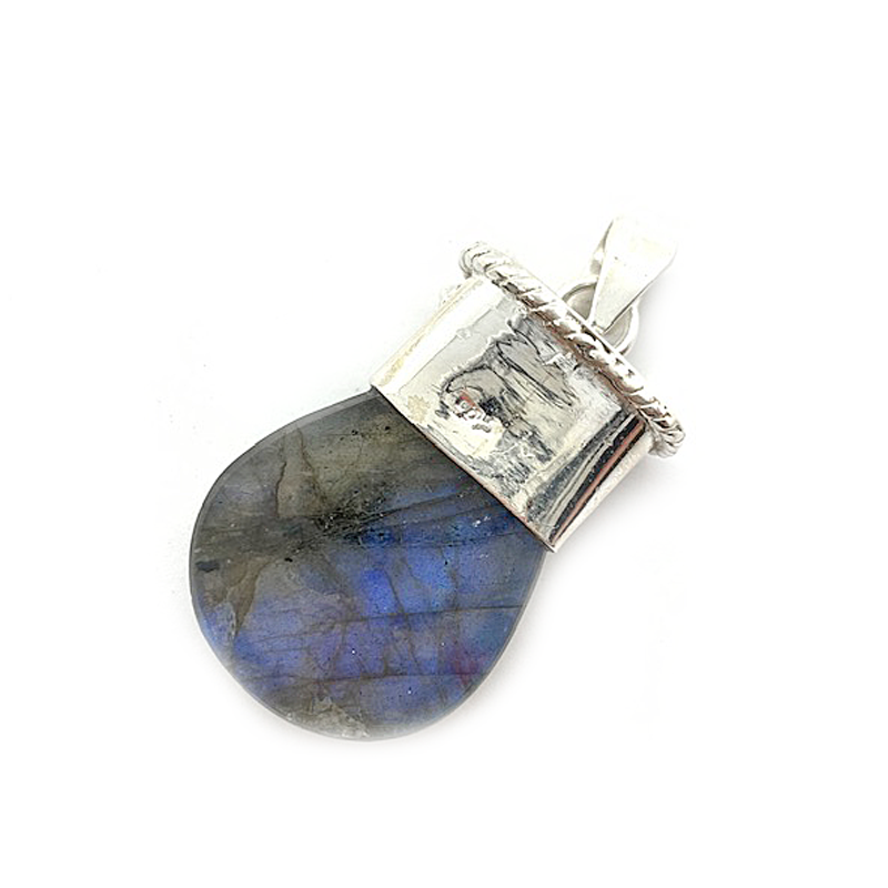labradorite gemstone sterling silver shard pendant