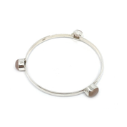 rose quartz gemstone sterling silver bangle bracelet