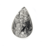large black rutilated quartz silver gemstone ring