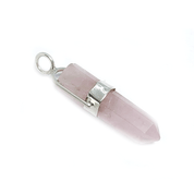 rose quartz silver gemstone pendant