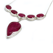 ruby quartz silver gemstone necklace