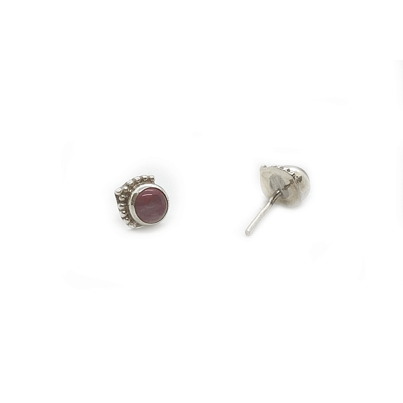rose quartz silver gemstone earrings