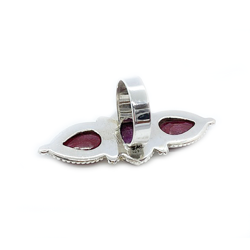ruby gemstone handmade sterling silver bohemian style ring