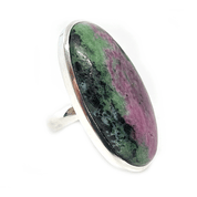 ruby zoisite large statement silver gemstone ring