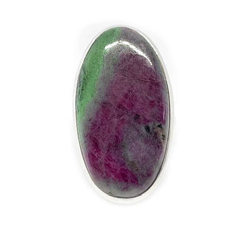 ruby zoisite large statement silver gemstone ring