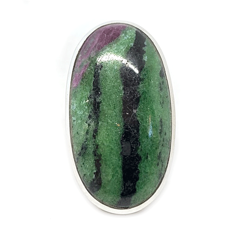 ruby zoisite large statement silver gemstone ring