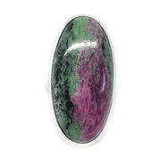 ruby zoisite large statement silver gemstone ring