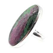 ruby zoisite large statement silver gemstone ring