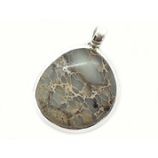 sea sediment jasper silver gemstone pendant