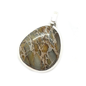 sea sediment jasper silver gemstone pendant