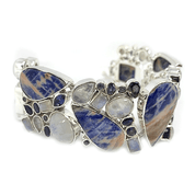 sodalite moonstone silver gemstone bracelet