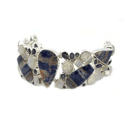 sodalite moonstone silver gemstone bracelet