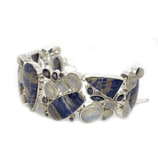 sodalite moonstone silver gemstone bracelet