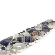 sodalite moonstone silver gemstone bracelet