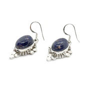 sodalite gemstone silver earrings