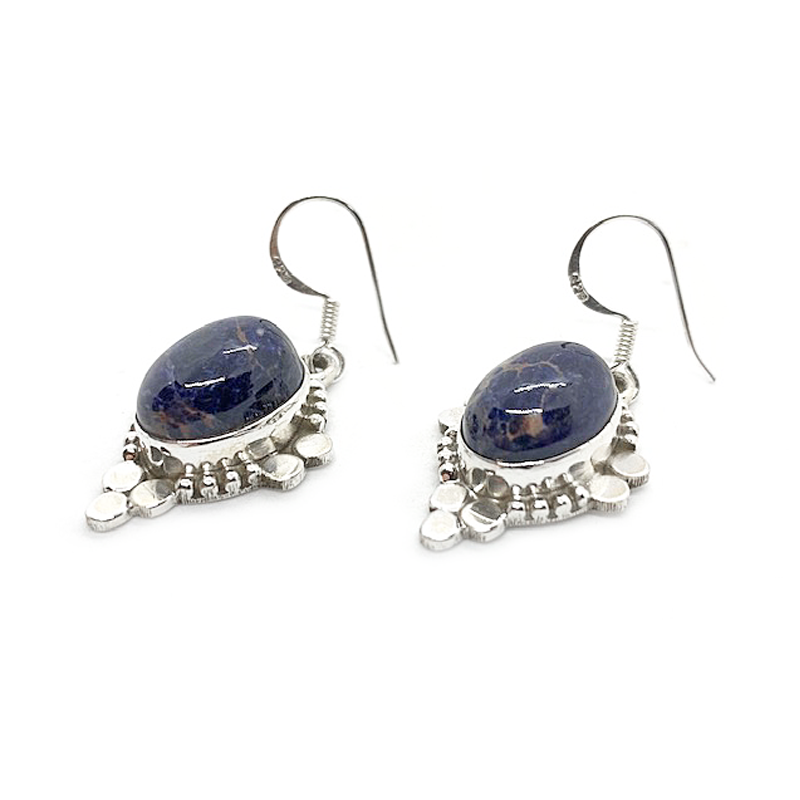 sodalite gemstone silver earrings