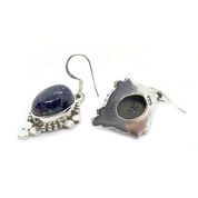 sodalite gemstone silver earrings