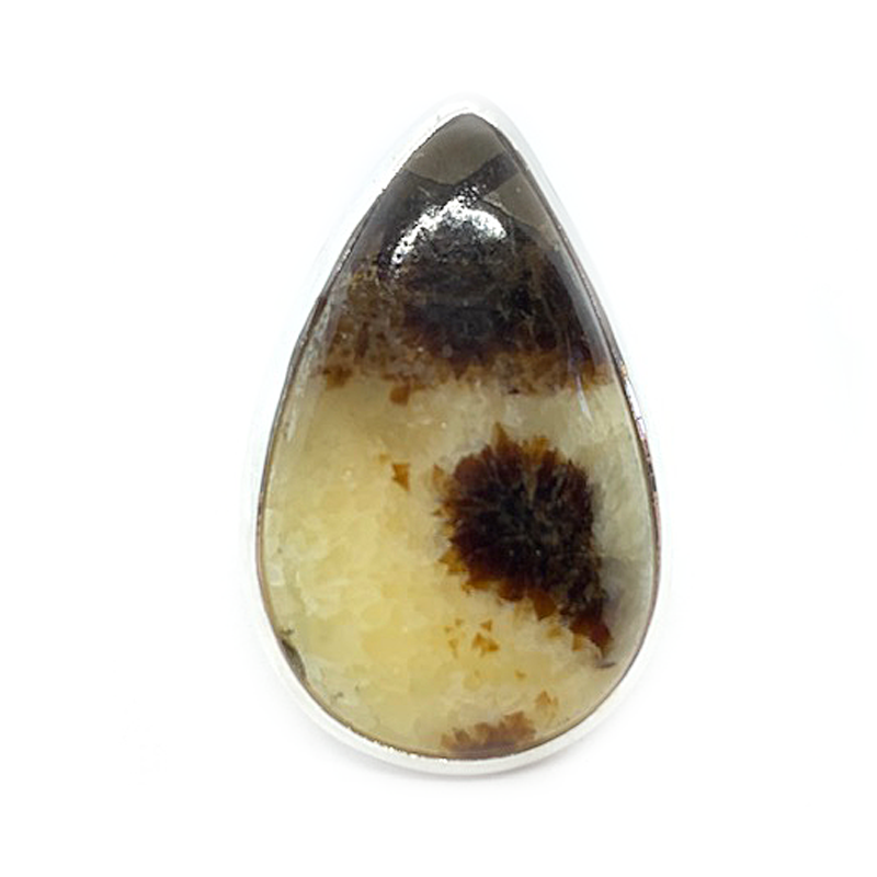 septarian gemstone silver ring