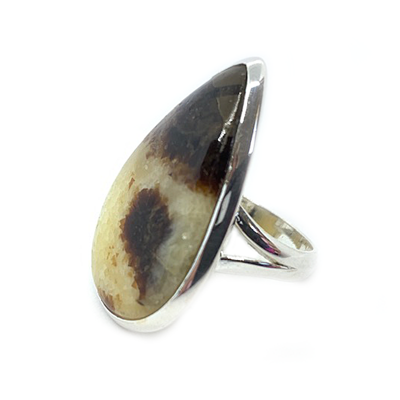 septarian gemstone silver ring