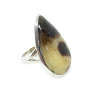 septarian gemstone silver ring