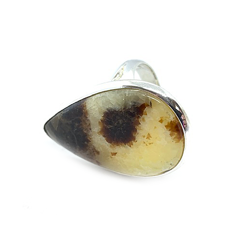 septarian gemstone silver ring
