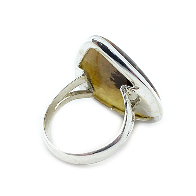 septarian gemstone silver ring
