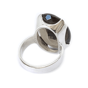 smoky quartz oval sterling silver gemstone ring