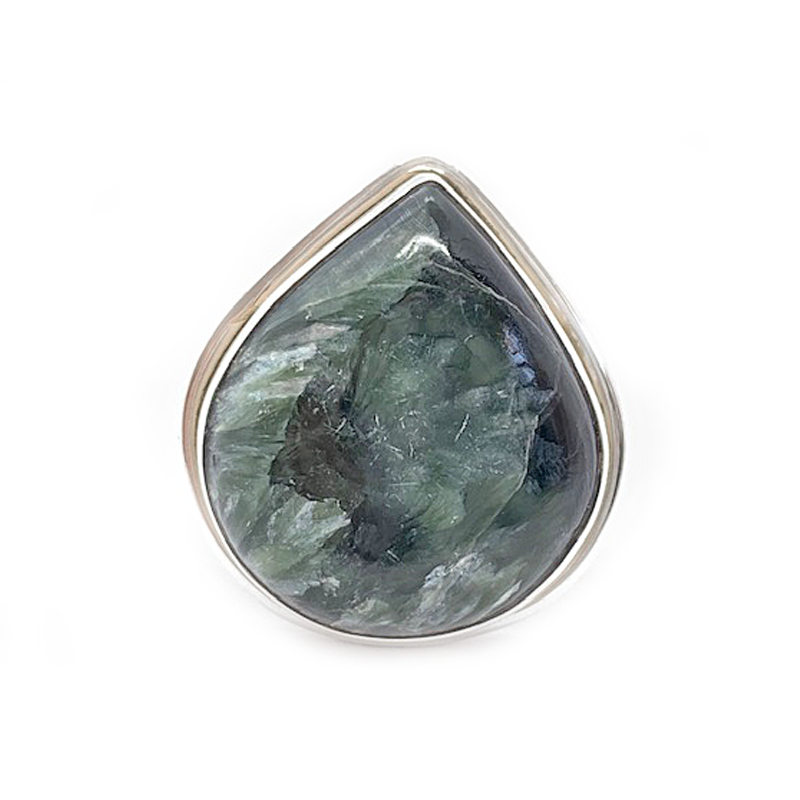 seraphinite gemstone silver ring