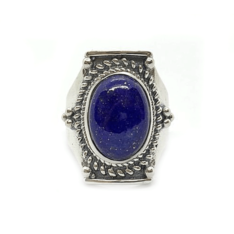 lapis lazuli silver gemstone ring