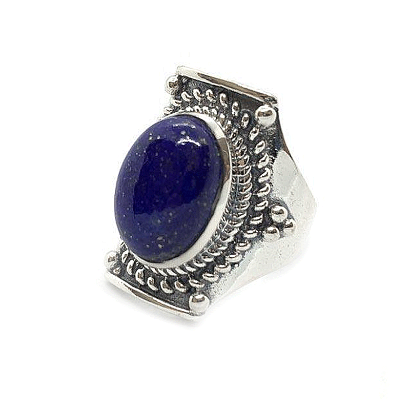 lapis lazuli silver gemstone ring