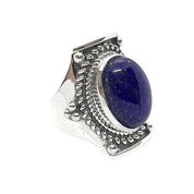 lapis lazuli silver gemstone ring