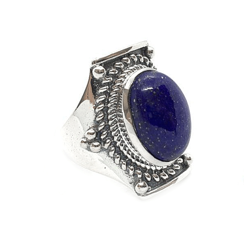lapis lazuli silver gemstone ring