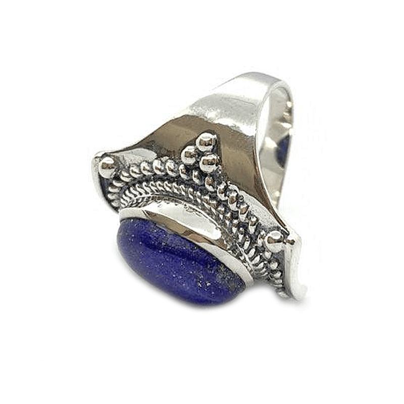 lapis lazuli silver gemstone ring