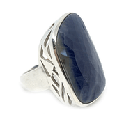 sodalite gemstone silver ring