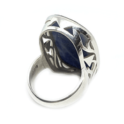 sodalite gemstone silver ring