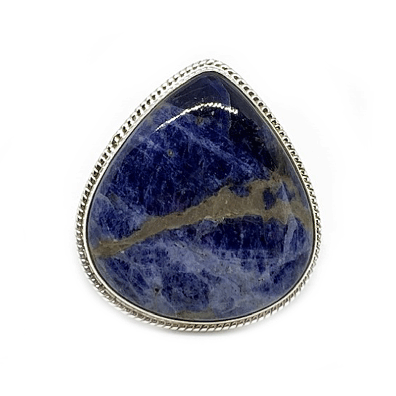 sodalite large gemstone silver ring