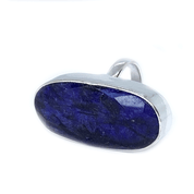 sapphire quartz silver gemstone ring