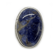 sodalite large gemstone silver ring