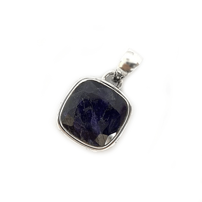 sapphire quartz silver gemstone pendant