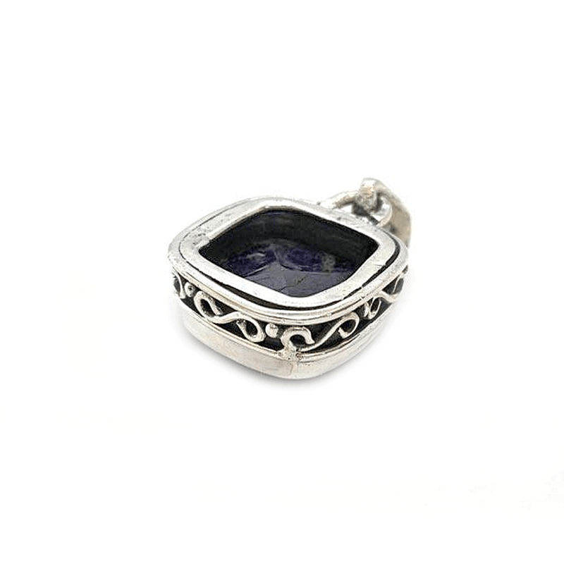 sapphire quartz silver gemstone pendant