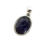 sapphire quartz silver gemstone pendant