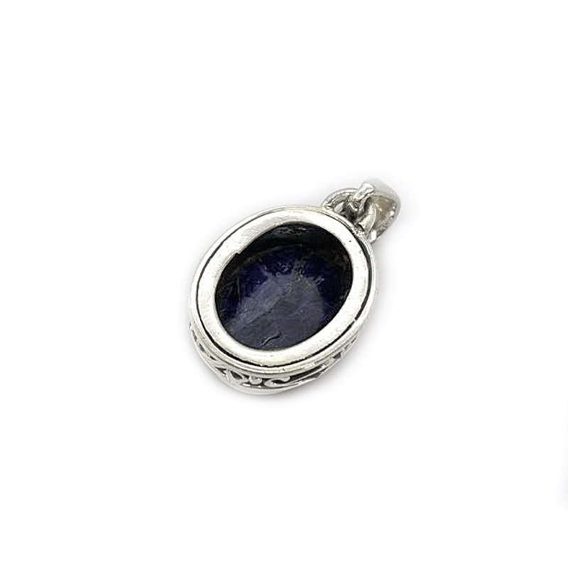 sapphire quartz silver gemstone pendant