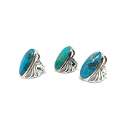 big statement turquoise silver gemstone ring