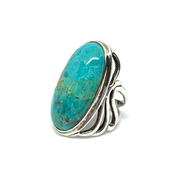 big statement turquoise silver gemstone ring