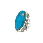 big statement turquoise silver gemstone ring