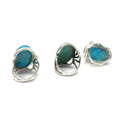 big statement turquoise silver gemstone ring