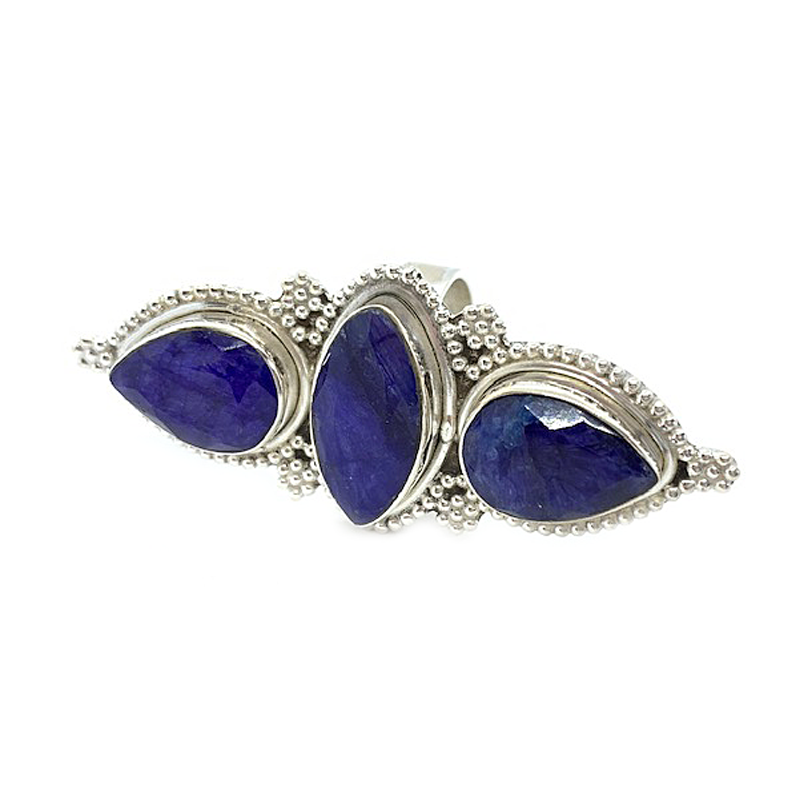 sapphire gemstone silver ring