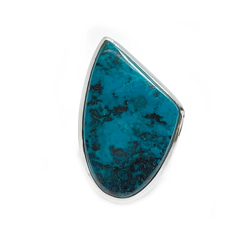 shattuckite silver gemstone ring